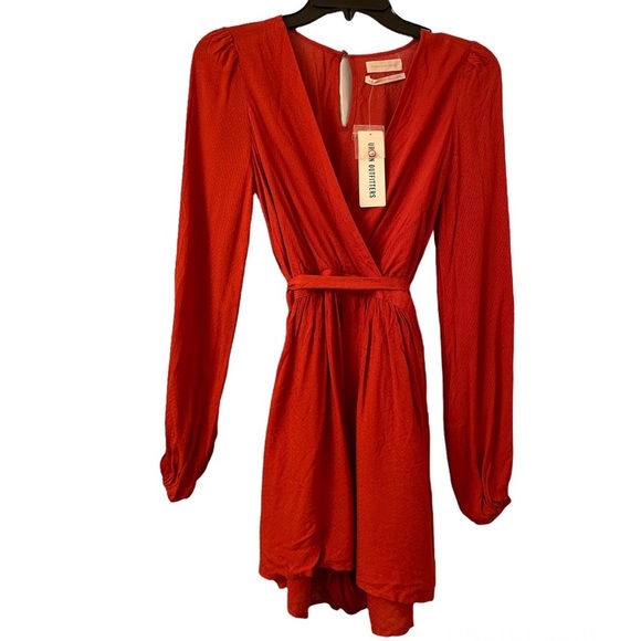 Urban Outfitters Terracotta Rust Orange Long Sleeve Romper NWT - Picture 2 of 14